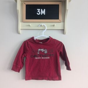 Carhartt Kids Red Farm Raised Long Sleeve Tee